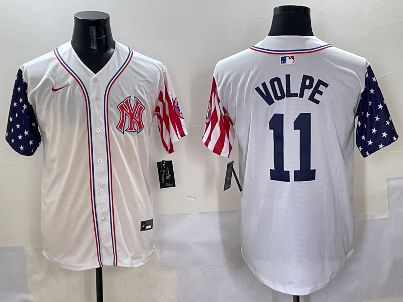 Men 2025  MLB New York Yankees #11 Volpe white jersey style 16